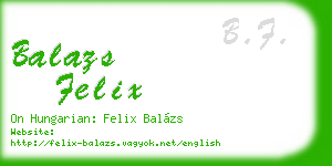 balazs felix business card