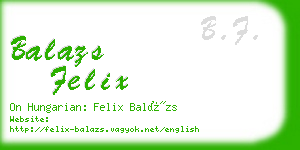 balazs felix business card